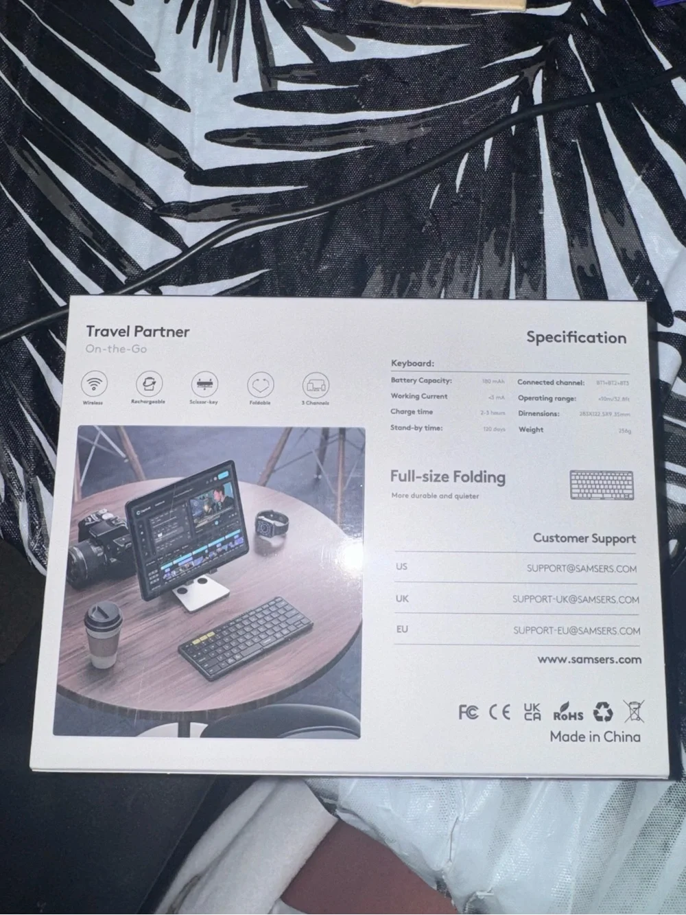 Folding Keyboard - Black - Full-Size Portable